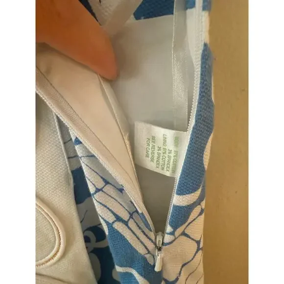 Lilly Pulitzer Blue & White Alligator Print Skirt Skort - Picture 3 of 11